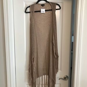Long Knit Fringe Cardigan
